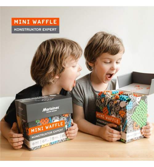 Set de Constructie interactiv Mini Waffle Constructor Expert, 301 piese, Multicolor