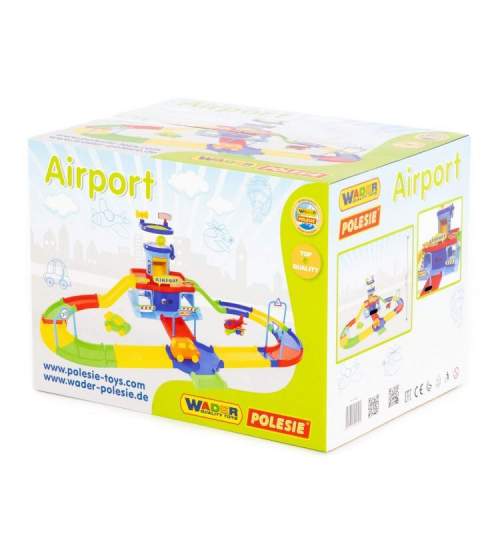 Set de joaca pentru Copii, Aeroport Play City cu Piste pentru Masini, Multicolor