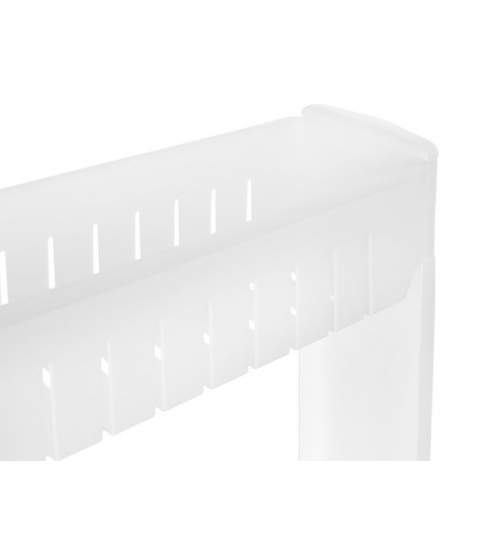 Raft de bucatarie pe roti, cu trei compartimente depozitare, 54.5x12.5x72.5 cm, plastic, alb