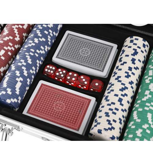 Set De Poker 300 Jetoane cu Servieta de Aluminiu si Accesorii
