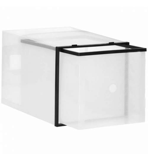 Set 10 cutii organizatoare culisante pentru depozitare incaltaminte, transparent, 20x20.5x28.5 cm
