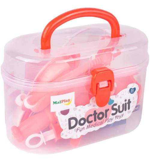 Jucarii Educative pentru Copii, trusa pentru doctor, Doctor Toys, 18 piese roz