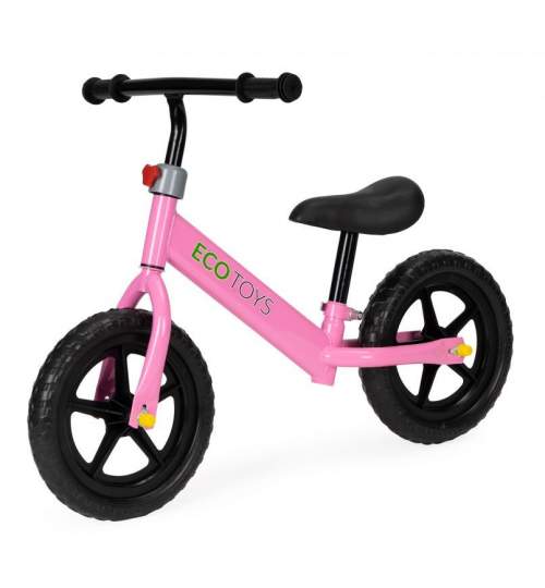 Bicicleta fara Pedale pentru Copii, cu Roti din material Eva, Saua reglabila, culoare Roz