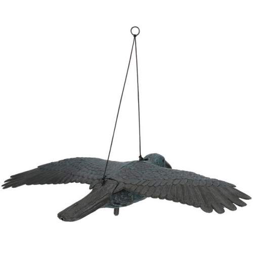 Corb Cioara Artificiala, cu aripi intinse, Sperietoare de Porumbei, pentru Alungarea Pasarilor Nedorite, culoare Negru
