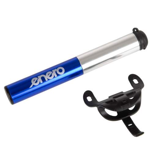 Mini pompa portabila de bicicleta din aluminiu, Presiune maxima 7 bar, culoare albastru