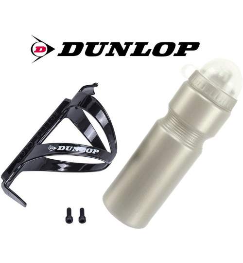 Sticla Bidon de Apa Dunlop pentru Bicicleta, cu Suport, 750ml, Transparent