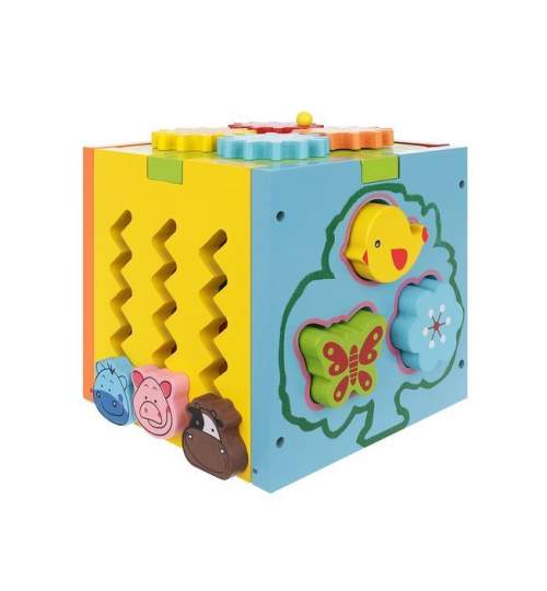 Set Joc Cub Educational Multifunctional 5-in-1 pentru Copii, Dimensiuni 15x15x15 cm, multicolor