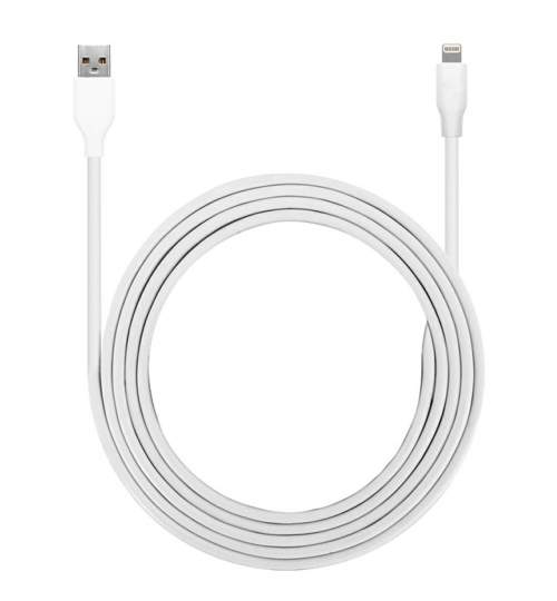 Cablu de date / incarcare Apple, echipate cu un port Lightning, 1m, Alb