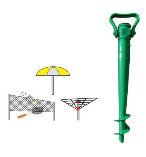 Suport si sfredel pentru umbrele Strend Pro Connor PVC, 43 cm FMG-SK-802351