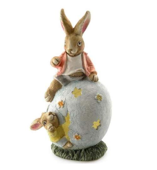 Decoratiune pentru gradina Strend Pro Rabbits Egg Gecco 2418, Ceramic, Led, 26x20x45 cm FMG-SK-8090846