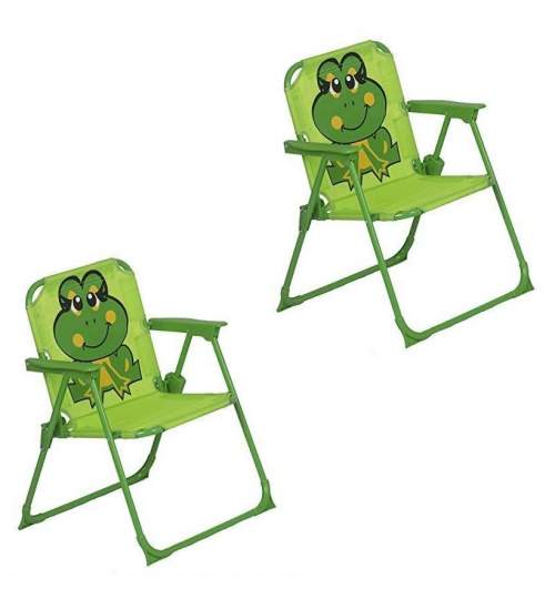 Set mobilier de gradina pentru copii Strend Pro Frog, umbrela 105 cm, masa 50 cm, 2 scaune FMG-SK-802417