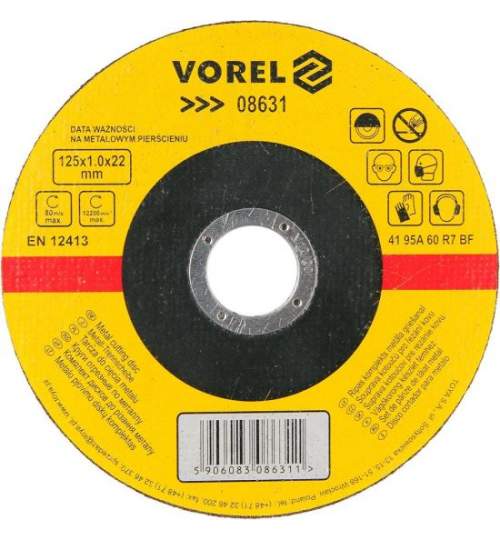 Disc pentru taiat inox Vorel 08631, dimensiune 125x1.0x22mm FMG-08631