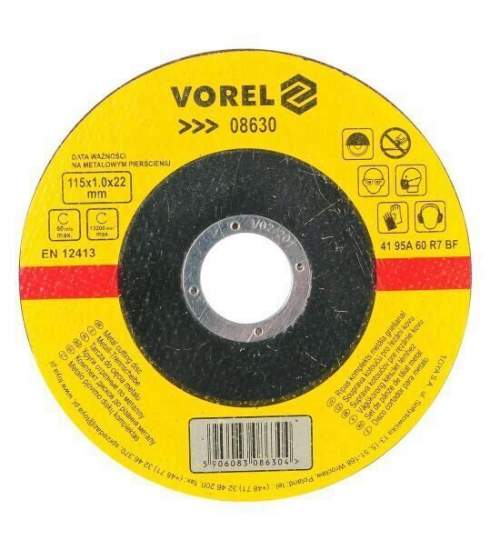 Disc pentru taiat metal Vorel 115x1x22mm FMG-08630