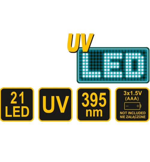 Kit lanterna led UV cu ochelari, Vorel 82756, aluminiu, 255 lm FMG-82756