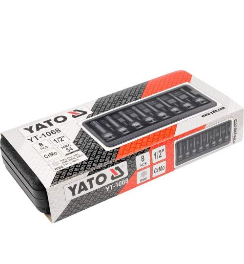 Set chei de impact, Yato YT-1068, Ribe RM5-RM13, 1/2, Cr-Mo