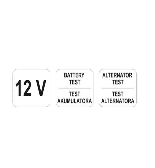 Tester pentru acumulatori si alternator, digital, 12V, Yato YT-83101 FMG-YT-83101