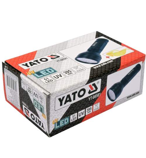 Kit lanterna led UV cu ochelari, Yato YT-08581, aluminiu, 300 lm FMG-YT-08581
