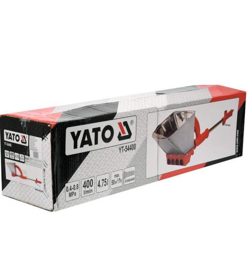 Pistol pneumatic cu rezervor, pentru tencuit Yato YT-54400, inox, 50mp/ora FMG-YT-54400