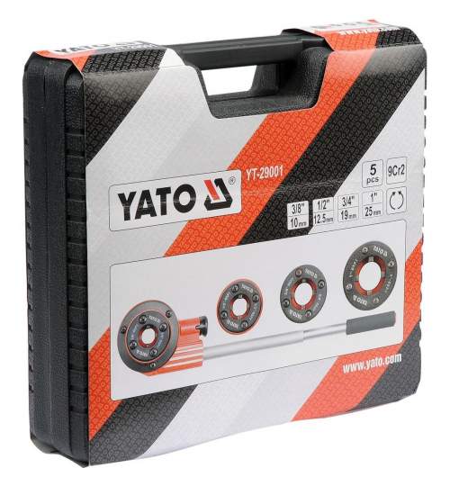Set 4 filiere tevi Yato YT-29001, 3/8-1, in cutie plastic