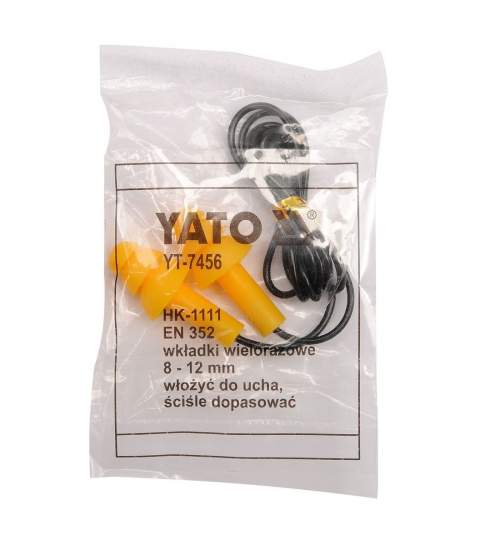Set antifoane cu fir tip dop pentru urechi, Yato YT-7456, 8-10mm, silicon FMG-YT-7456