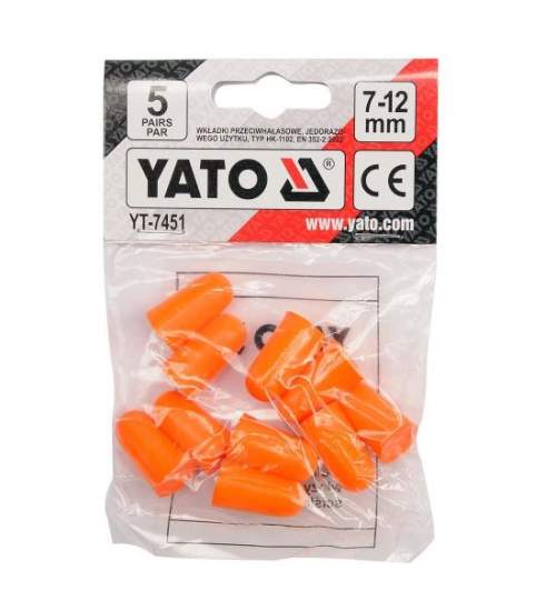 Set antifoane tip dop pentru urechi, Yato YT-7451, 5 perechi, 7-12mm FMG-YT-7451