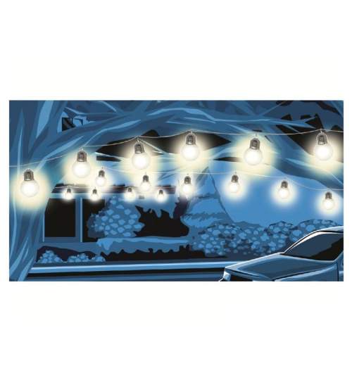 Ghirlandă cu LED-uri, decor globuri mate, 20 LED alb cald Home LP 20/WW, exterior FMG-LP20/WW