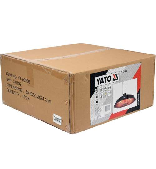Incalzitor terasa cu halogen Yato YT-99500, 230V, 1500W, de tavan, IP44, Aluminiu FMG-YT-99500