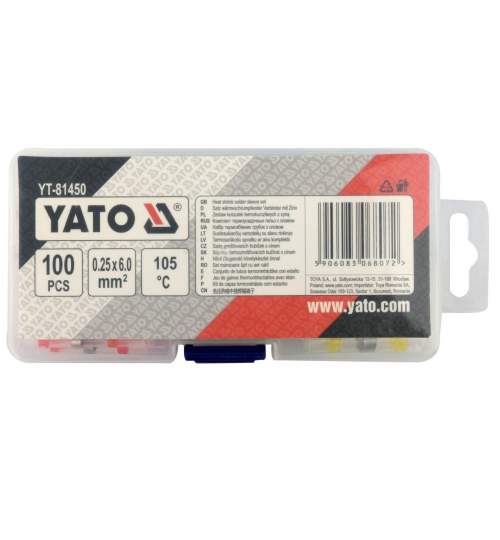 Set 100 tuburi termocontractibile Yato YT-81450, transparente, max diametru 1.7-6mm FMG-YT-81450