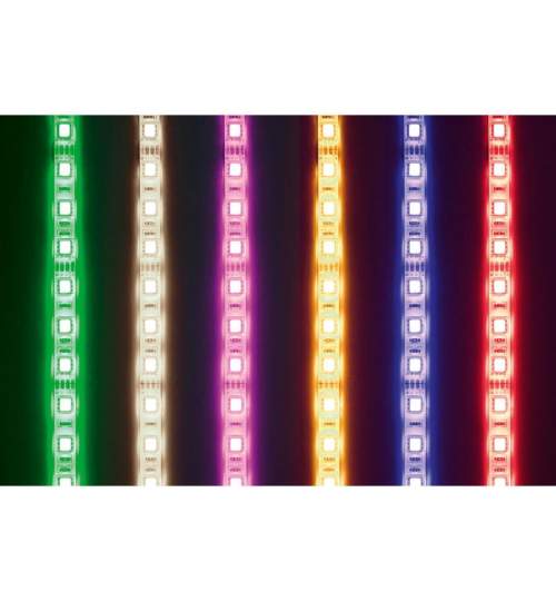 Banda Led multicolora Home RGB, 5m, IP44, 24W, 12V, 2000 lm, telecomanda FMG-LS5000RGB