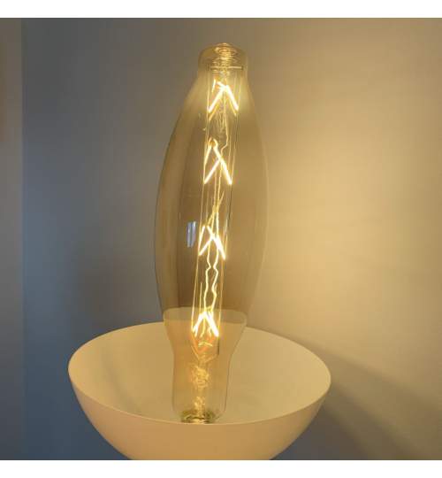 Bec led decorativ Eliptic-XL Amber, luminozitate 620 lm, E27, inaltime 46.5 cm FMG-001-054-0008