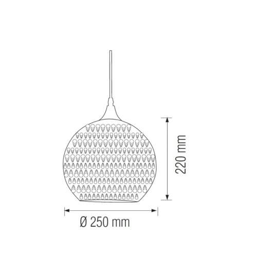 Pendul Quantum Chrome-1, max. 60 W, sticla, diametru 250 mm, efect 3D FMG-021-006-0001CROM