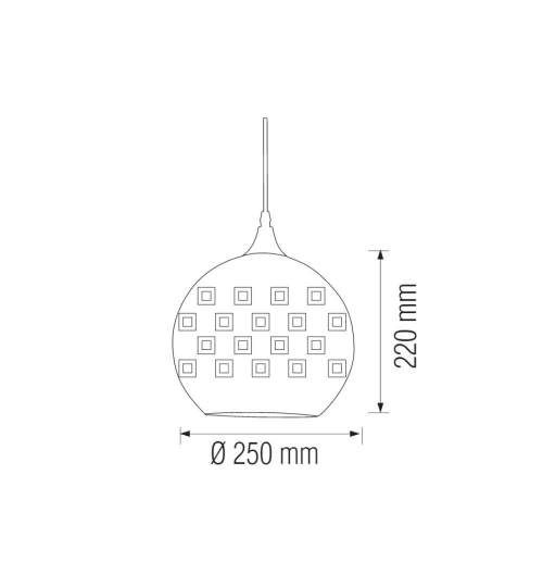Pendul Spectrum Chrome-1, max. 60 W, sticla, diametru 250 mm, efect 3D FMG-021-005-0001