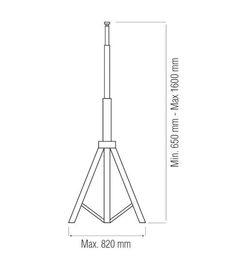 Trepied reglabil pentru lampa sau proiector, Horoz Tripod, simplu, max. 1.6m FMG-107-001-0001