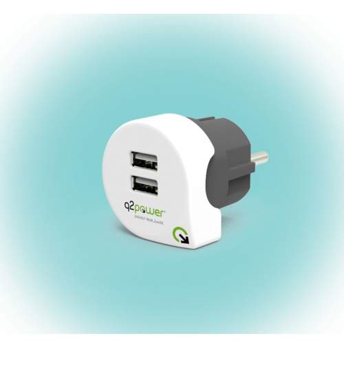Incarcator universal Q2 Power, dublu USB, 2.4 A, alimentare 100–250 V FMG-3.300100