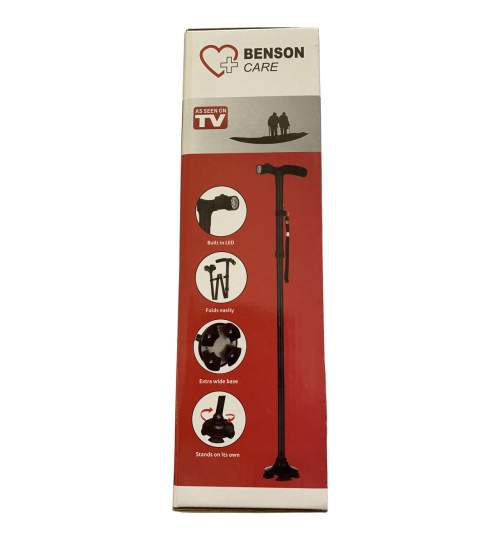 Baston pliabil Benson Easy Ergo, Negru, Led FMG-W-011247