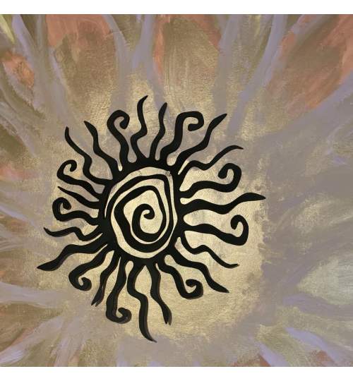 Decoratiune perete Krodesign Spiral Sun, diametru 53 cm, negru FMG-KRO-1005