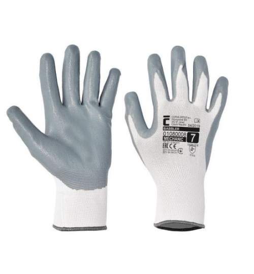 Mănuși de protecție fără cusături Cerva Babbler White, cu strat de latex, marimea XL FMG-SK-3131176