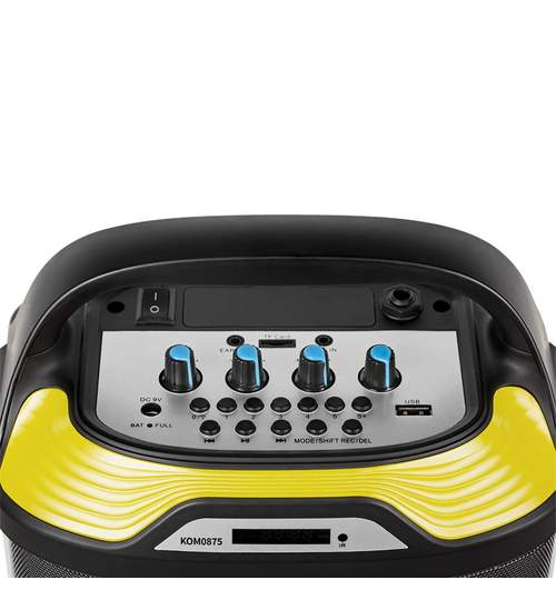 Boxa Activa Portabila cu Microfon, Telecomanda, Radio FM, MP3, Bluetooth, AUX, USB, Card microSD, Putere 25W