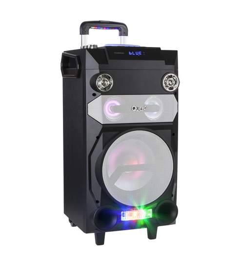 Sistem Audio Activ Portabil cu Telecomanda, Microfon, Radio FM, Player MP3, Bluetooth, AUX, USB, Card SD, Functie Karaoke si Iluminare LED RGB, Putere 30W