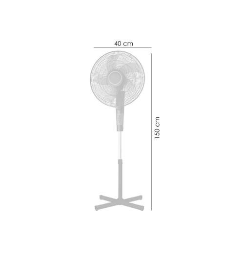 Ventilator cu picior si telecomanda, 45 W, 40 cm MART-2171111