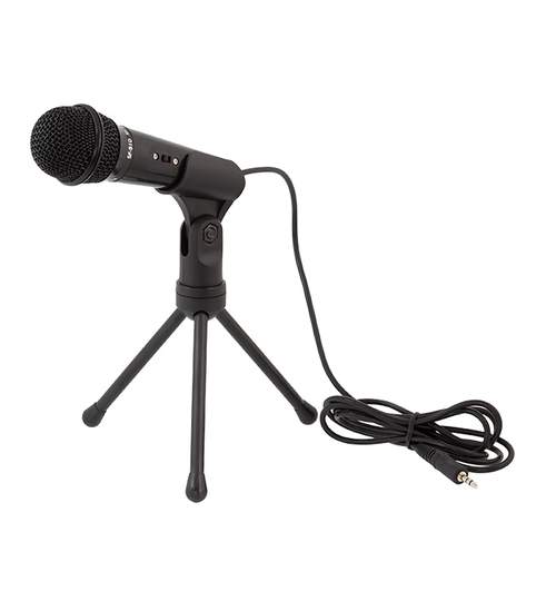Microfon cu fir pe trepied mic cu lungime cablu 1.8m Negru