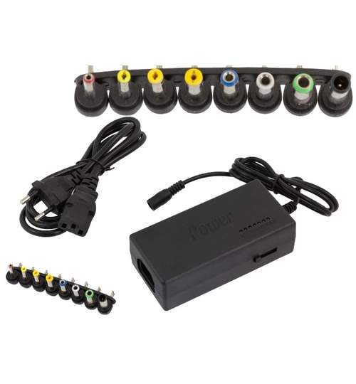 Adaptor universal cablu alimentare pentru laptop cu 8 capete diferite detasabile
