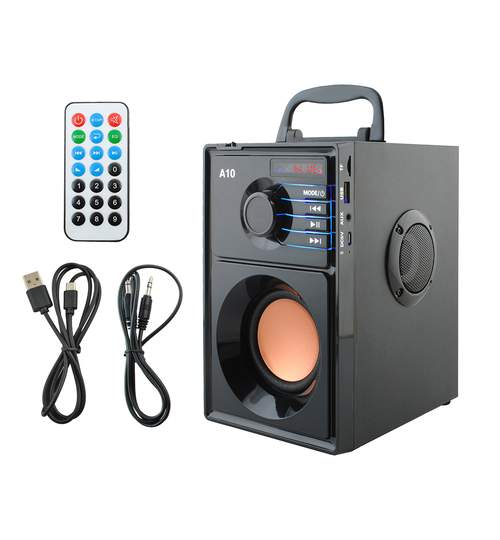 Sistem Audio Portabil Bluetooth cu Subwoofer Incorporat si Radio FM MP3 Player cu Telecomanda