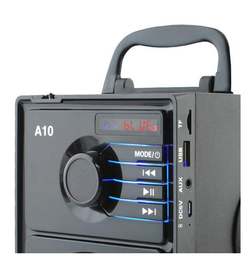 Sistem Audio Portabil Bluetooth cu Subwoofer Incorporat si Radio FM MP3 Player cu Telecomanda