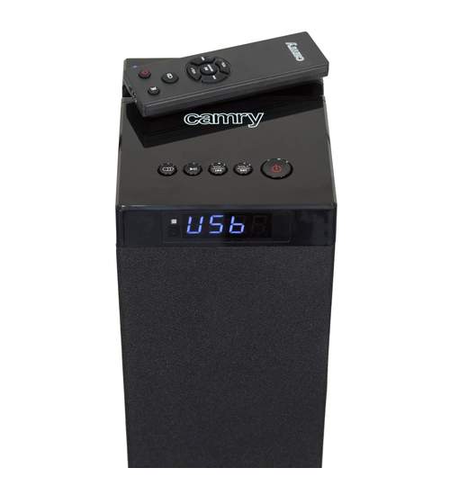 Sistem Audio Stereo Boxa Bluetooth Turn Camry cu Telecomanda, USB, SD, AUX, LED, Putere 40W, Negru