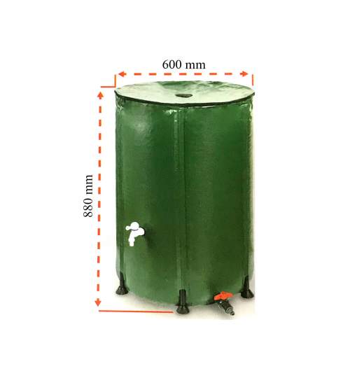 Rezervor pentru apa de ploaie, pliabil, 250 L MART-2171613