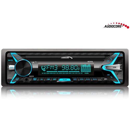 Radio MP3 Player Auto 1DIN cu Bluetooth / MP3 / WMA / USB / RDS / SD / ISO Cube / Multicolor Audiocore