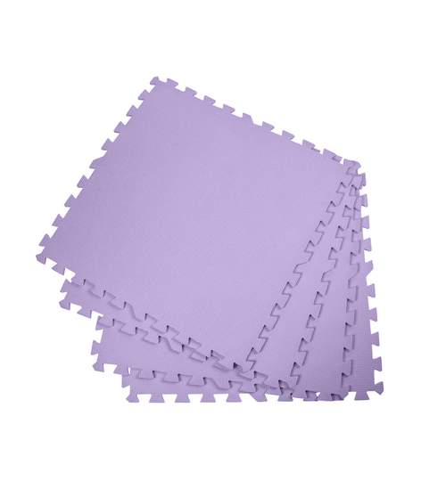 Covoras Tip Puzzle pentru Copii, 4 Piese din Spuma Moale, Culoare Violet, Dimensiuni 122x122cm