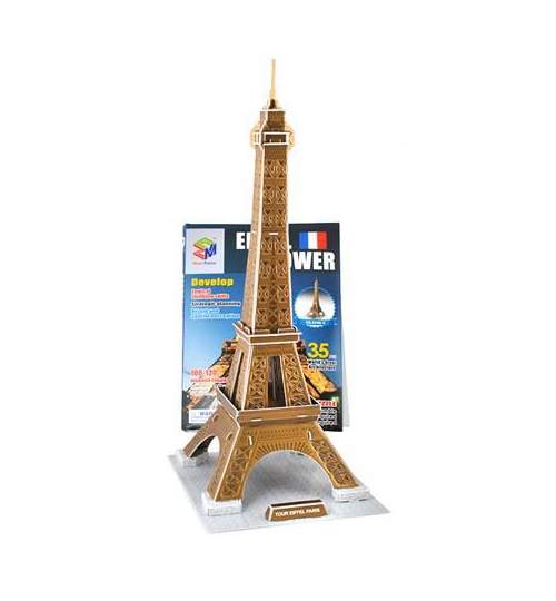 Puzzle 3D pentru copii, model tip Turnul Eiffel, dimensiuni 47x23x20cm