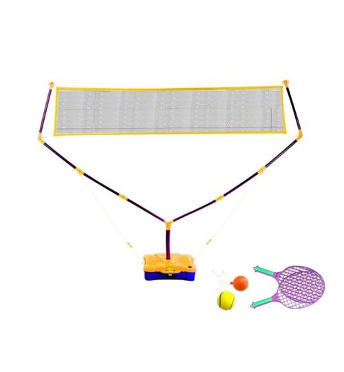 Set Joc de Tenis sau Badminton pentru Copii cu Fileu, 2 Palete si 2 Mingi